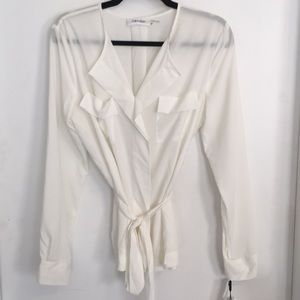 Calvin Klein Belted Pocket Top